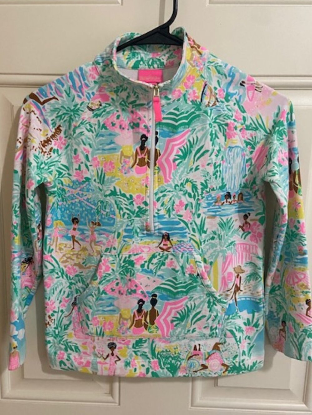 Lilly Pulitzer Girls' 1/4 Zip Pullover "Little Skipper Popover" Style, Size 8-10
